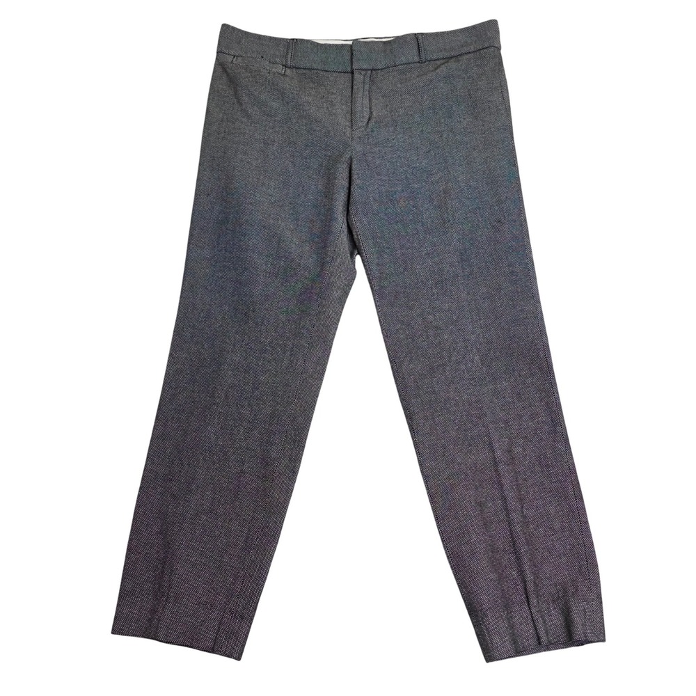 Banana Republic Sloan Pants 10 Black‎ White Houndstooth Stretch Career Trousers
